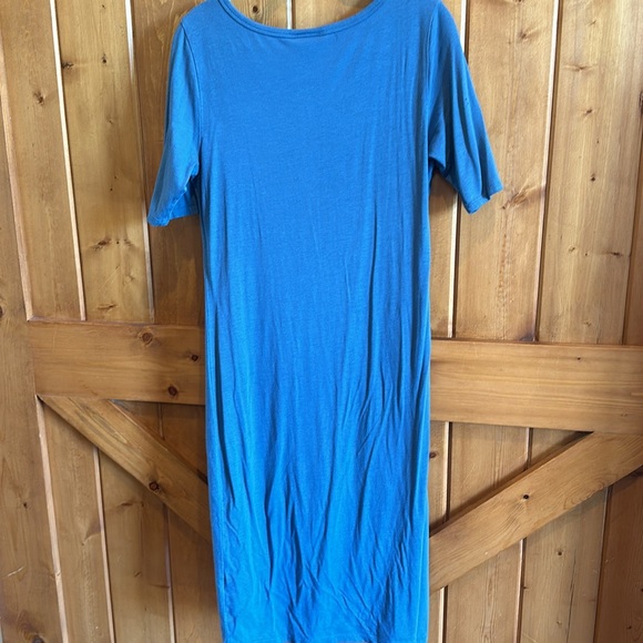 Lularoe T-shirt dress summer fun blue short sleeve Medium - Picture 7 of 7